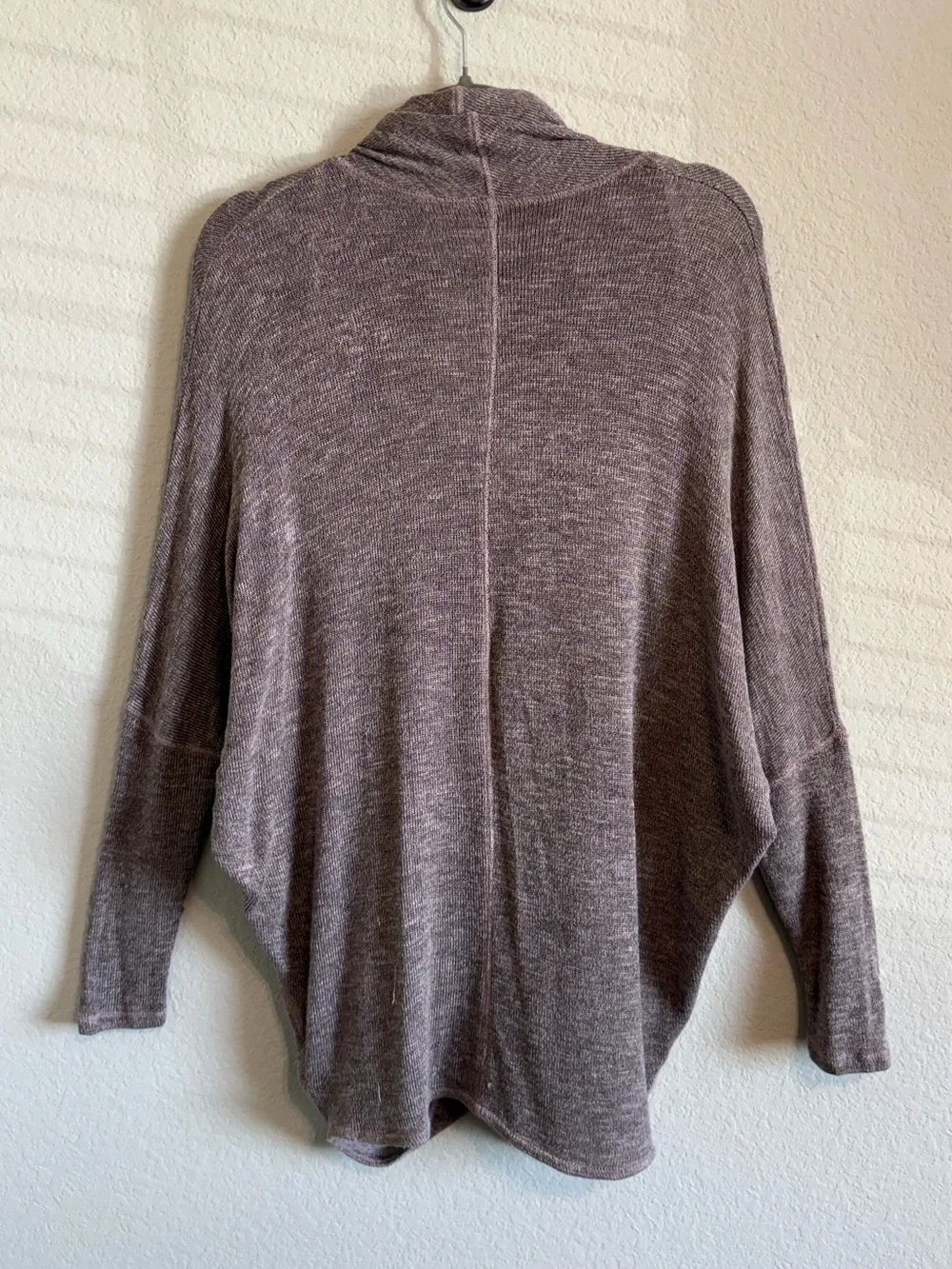 Free People Sheila Hacci Top Drapey Wrap Front Soft Stretch Knit Dolman Sleeve S